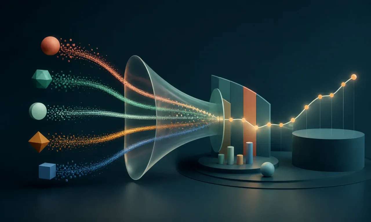Multiple marketing signals converging into a focused measurement and growth system